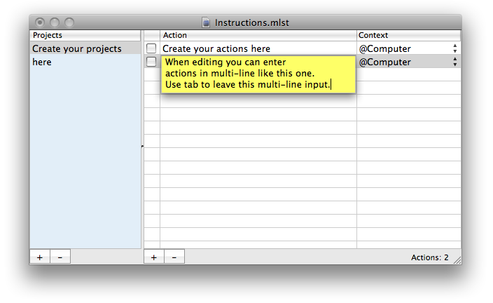 MyLists main view screenshot